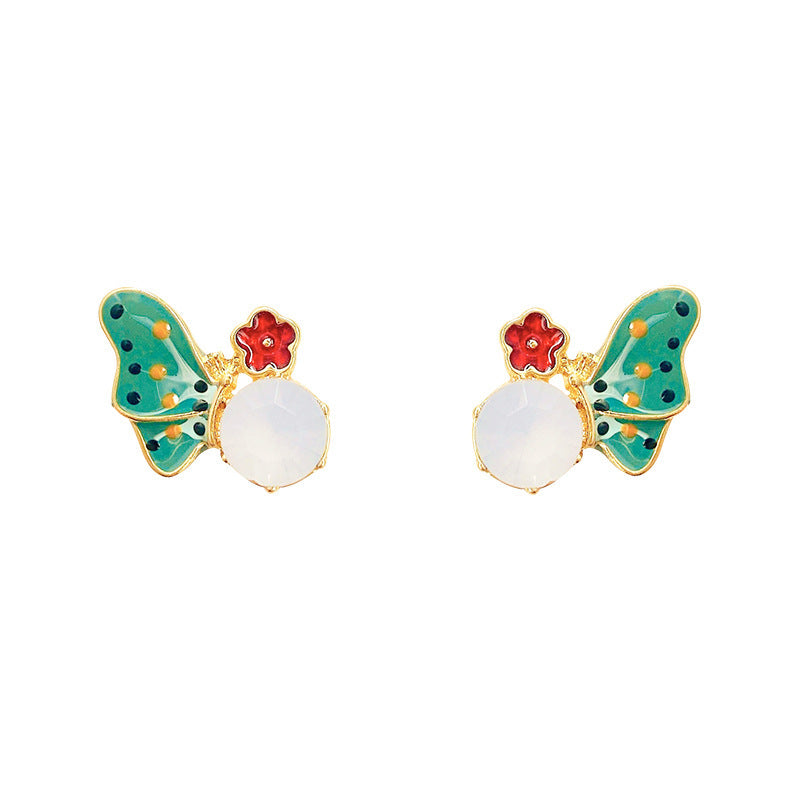 Alloy painted enamel butterfly earrings MIC-SanY002