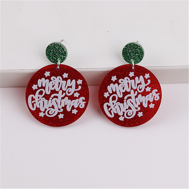 Acrylic Dinosaur Fashion Snowflake Earrings MYA-ChouD029