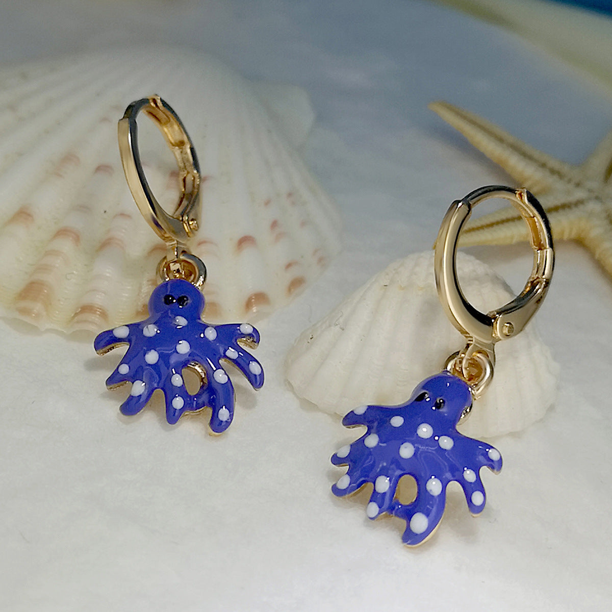 Alloy blue octopus earrings (Minimo de compra 3) MYA-MeiY002