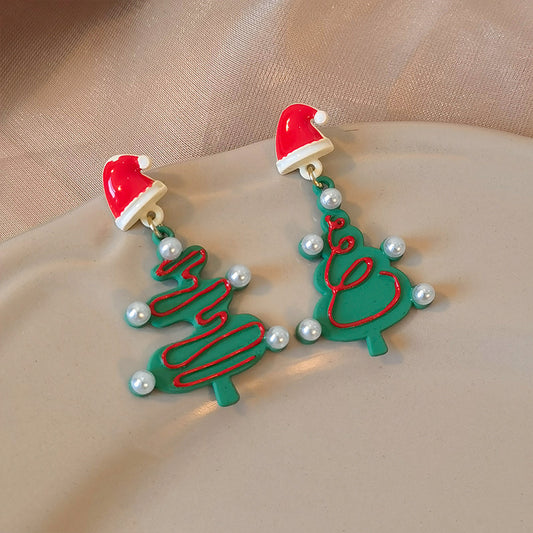 New alloy Christmas tree earrings (Minimo de Compra 5) MIC-JiuY074