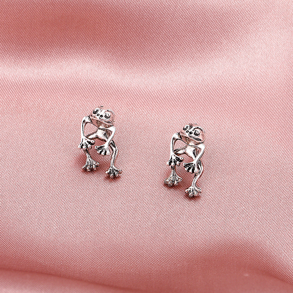 Simple Metal Frog Alloy Earrings MYA-ES-QingWen007