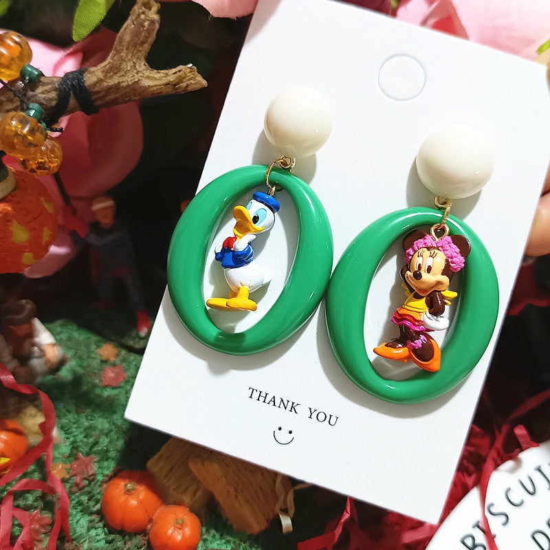 Alloy Donald Duck Minnie Earrings MYA-XingJ082