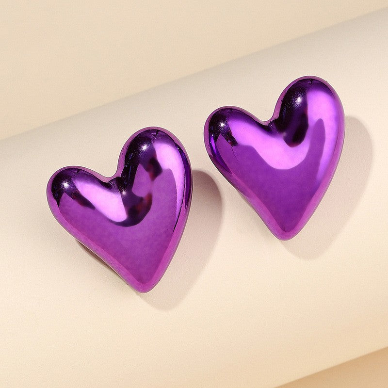 Alloy Candy Color Half Round Earrings (Minimo de Compra 2) MYA-ShangH012