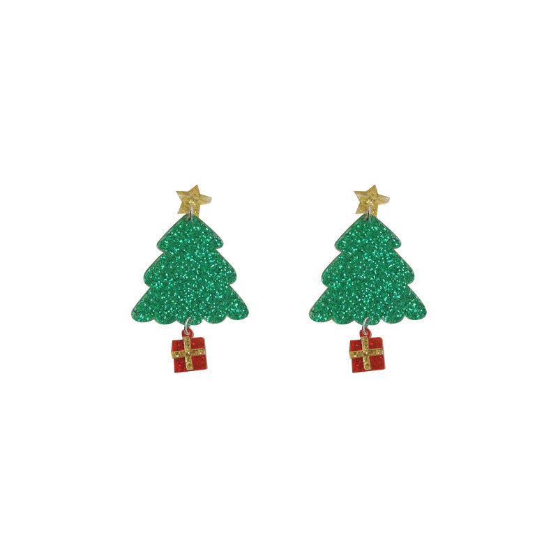 Earrings Acrylic Christmas Tree Santa Claus Cat Minimo de compra 2 MoShu047