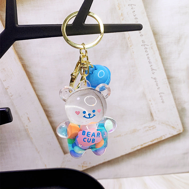 cartoon into oil bear acrylic keychain DMF002