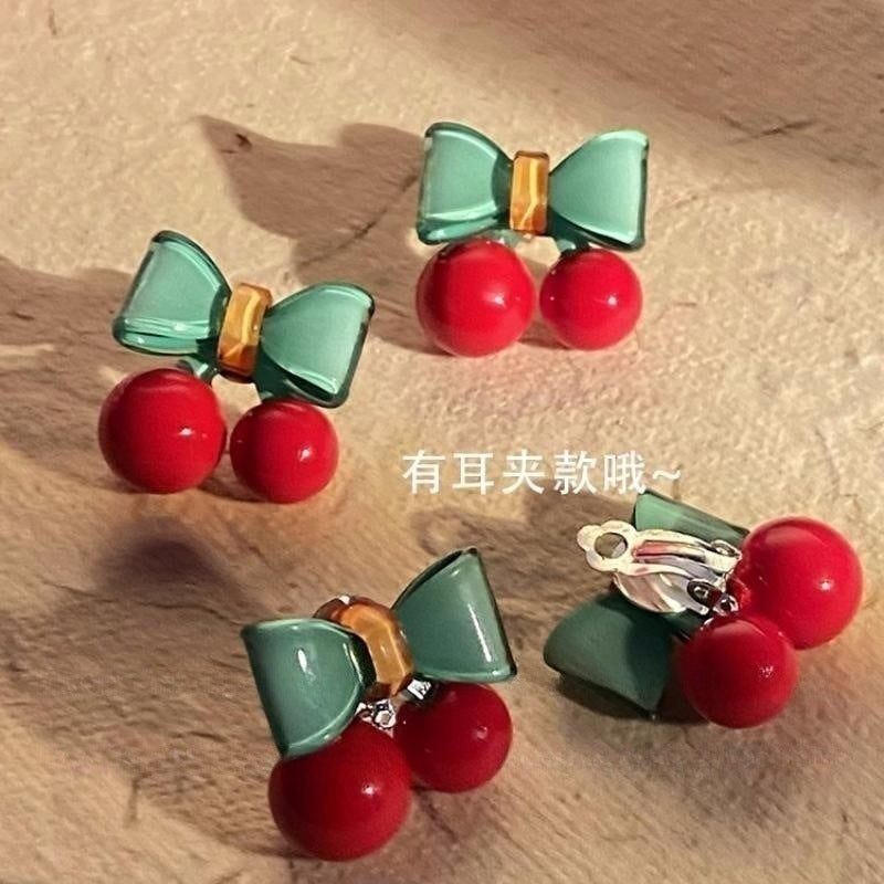 Alloy Early Summer Cherry Earrings (Minimo de Compra 2) MIC-XingS002