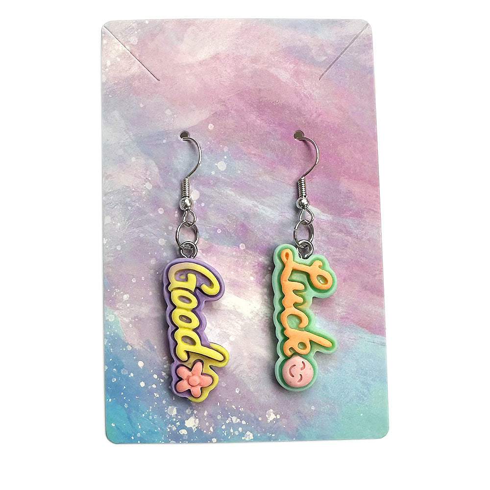 Resin English Letter Earrings MIC-MingC020