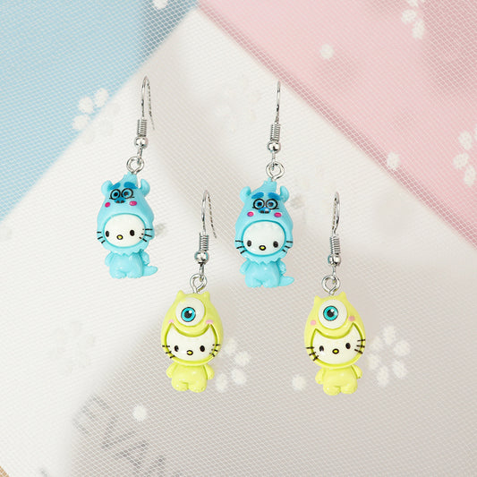 Alloy cartoon animal cat earrings MIC-NiQ025