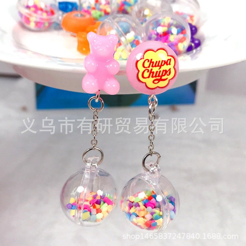 Resin cartoon cute little bear earrings (Minimo de Compra 2) MIC-YouY020