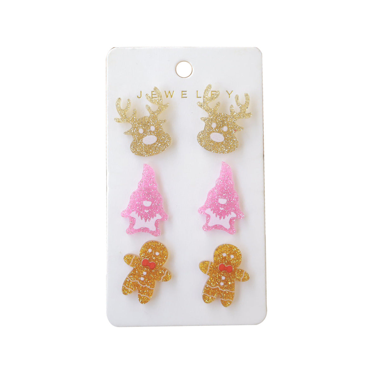 Acrylic Elk Santa Claus Earrings MIC-OuG081