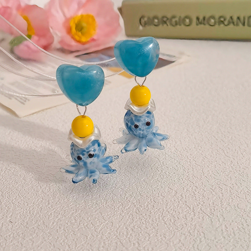 Alloy Summer Blue Earrings (Minimo de Compra 5) MIC-JiuY059