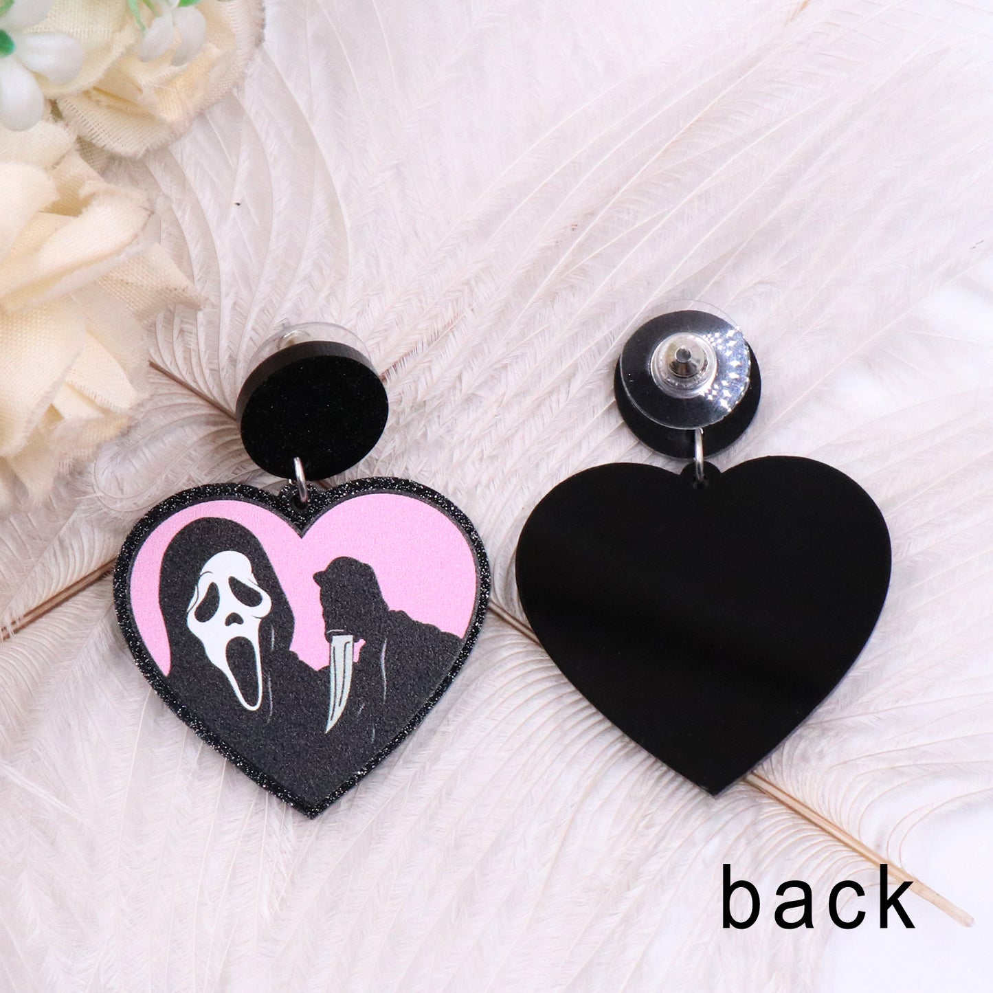 Acrylic Halloween Love Ghost Earrings (Minimo de compra 5) MIC-XiaoY048