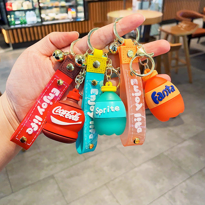 Simulated Beverage Bottle Creative Cute Keychain JWE-KC-LeZi014