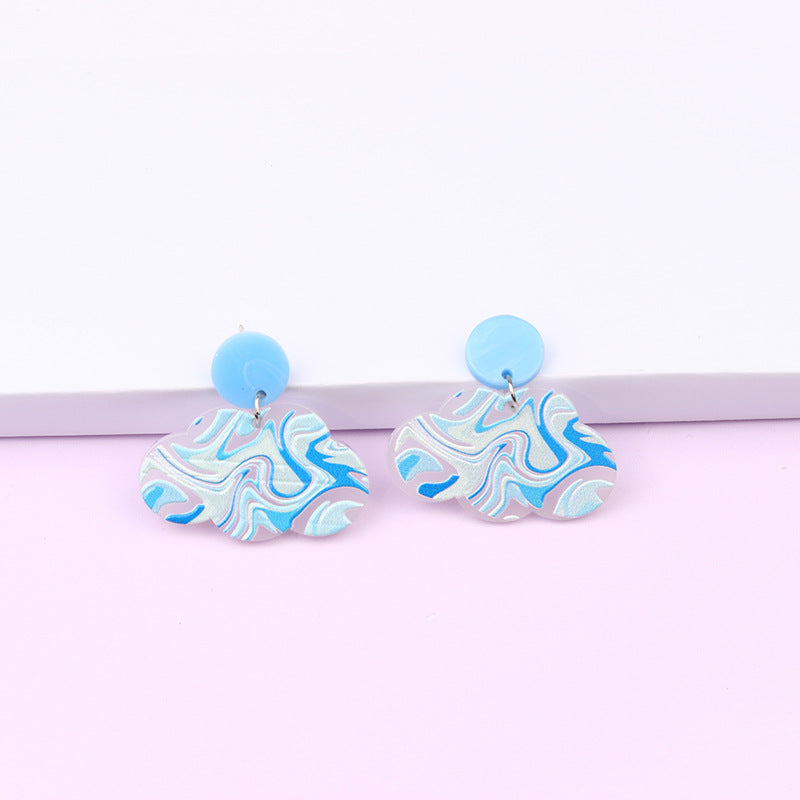 Acrylic Love Cloud Rainbow Earrings MYA-DuA017