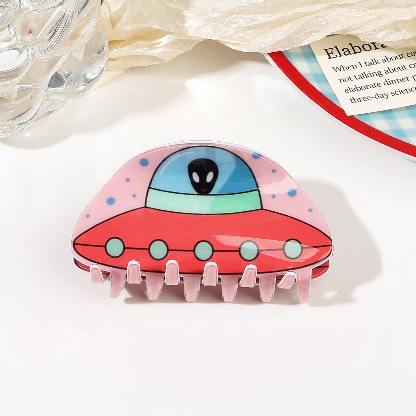 Plastic alien spacecraft acetate hair clip MYA-YHJ003