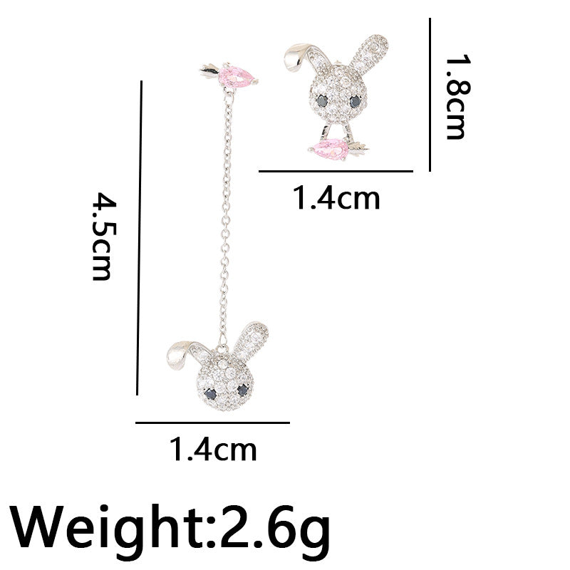 Alloy Asymmetric Little Rabbit Earrings MIC-GuT002