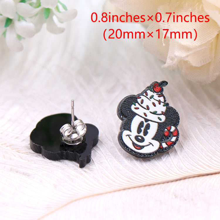 Acrylic Christmas cartoon character earrings (Minimo de compra 5) MIC-XiaoY033