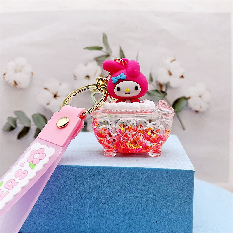 PVC cartoon floating oil keychain MYA-DMF013