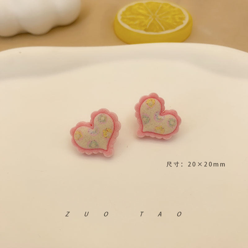 Flocking New Love Flower Earrings MIC-XingW005