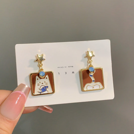 Alloy cartoon cat earrings (Minimo de compra 2) MYA-YBY016