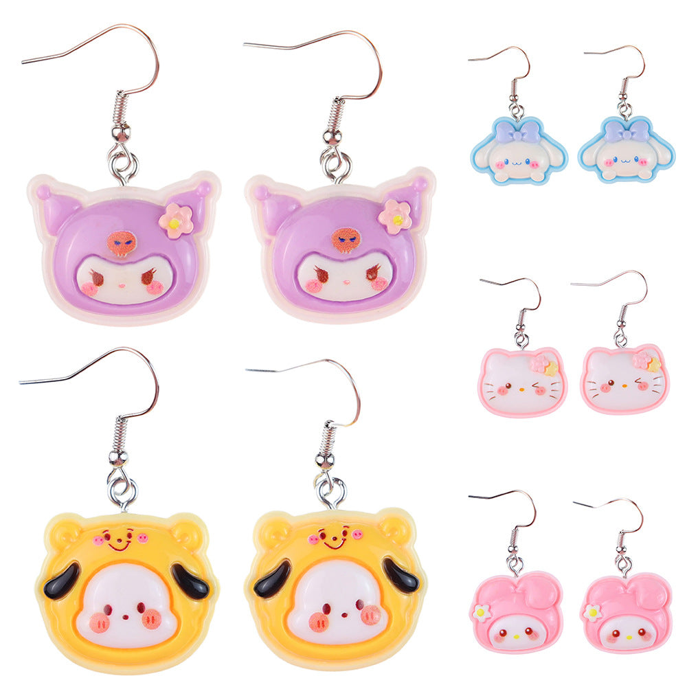 Alloy Little Rabbit Dog Earrings MYA-NiQ048