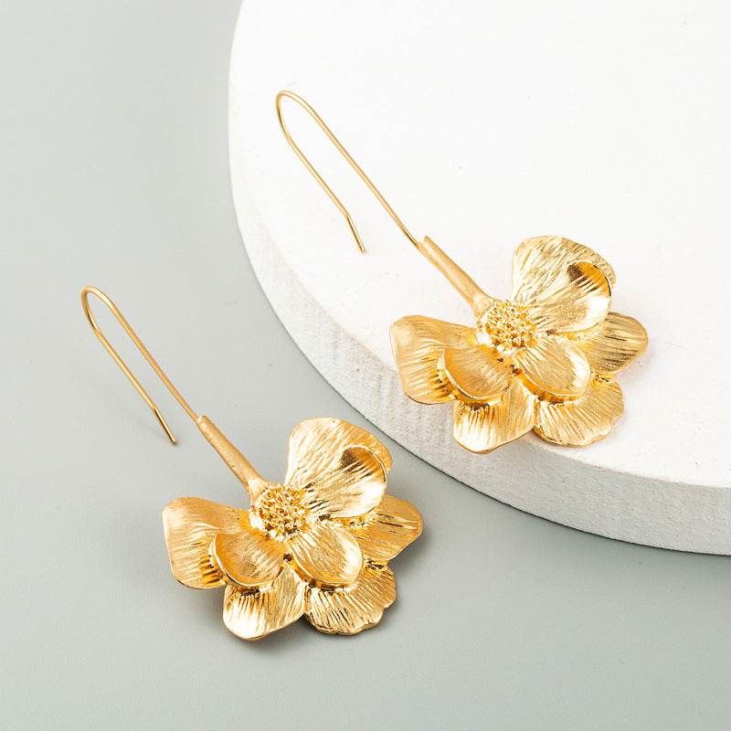 Alloy New Fashion Long Flower Earrings (Minimo de Compra 2) MIC-HeM005