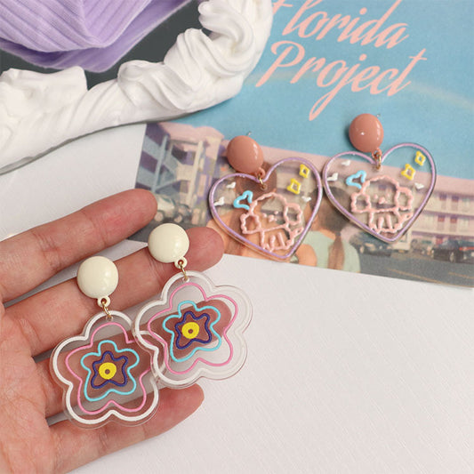 Acrylic Cream Ice Cream Love Earrings MIC-QingJ025