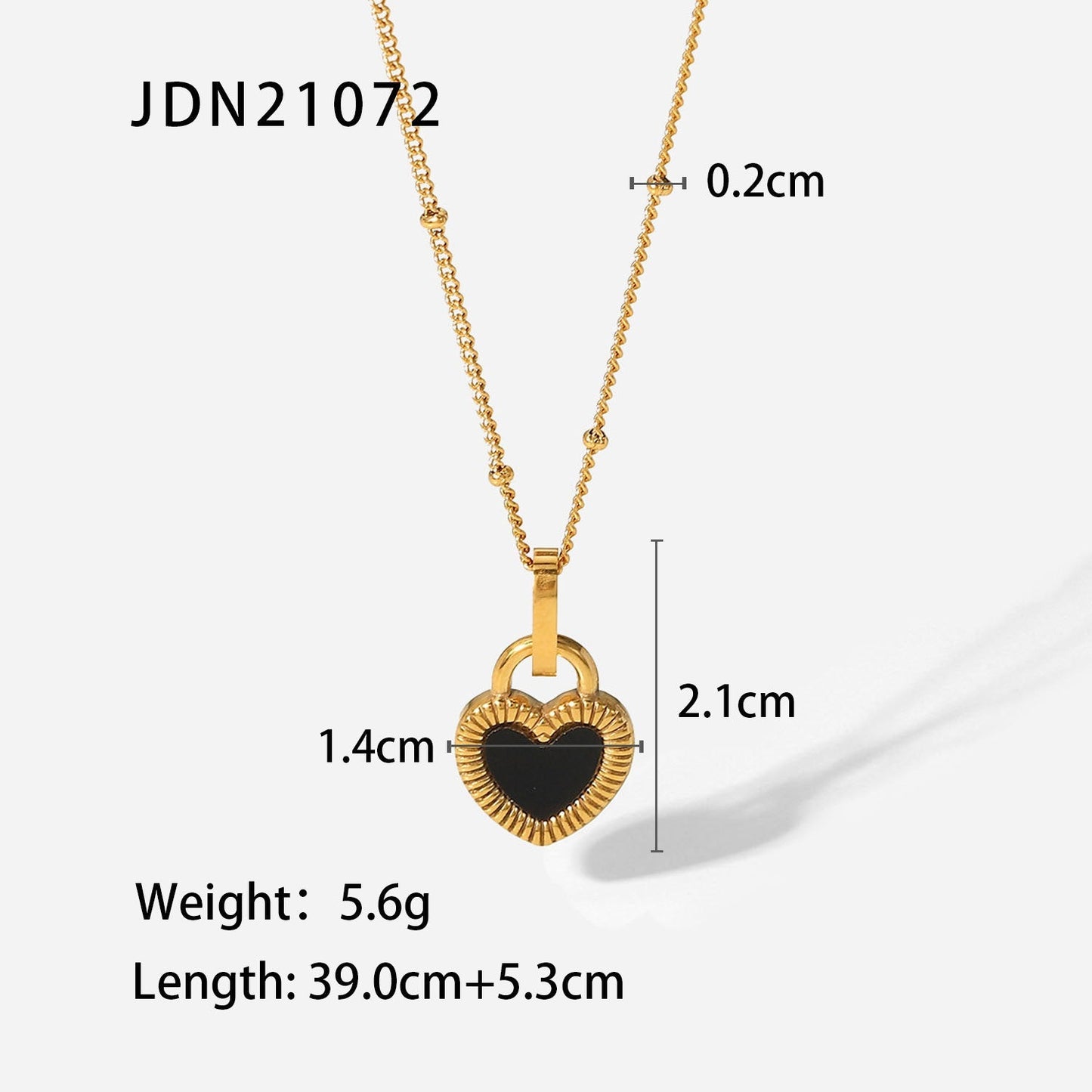 Stainless steel gold-plated double-sided heart necklace MYA-JieD017