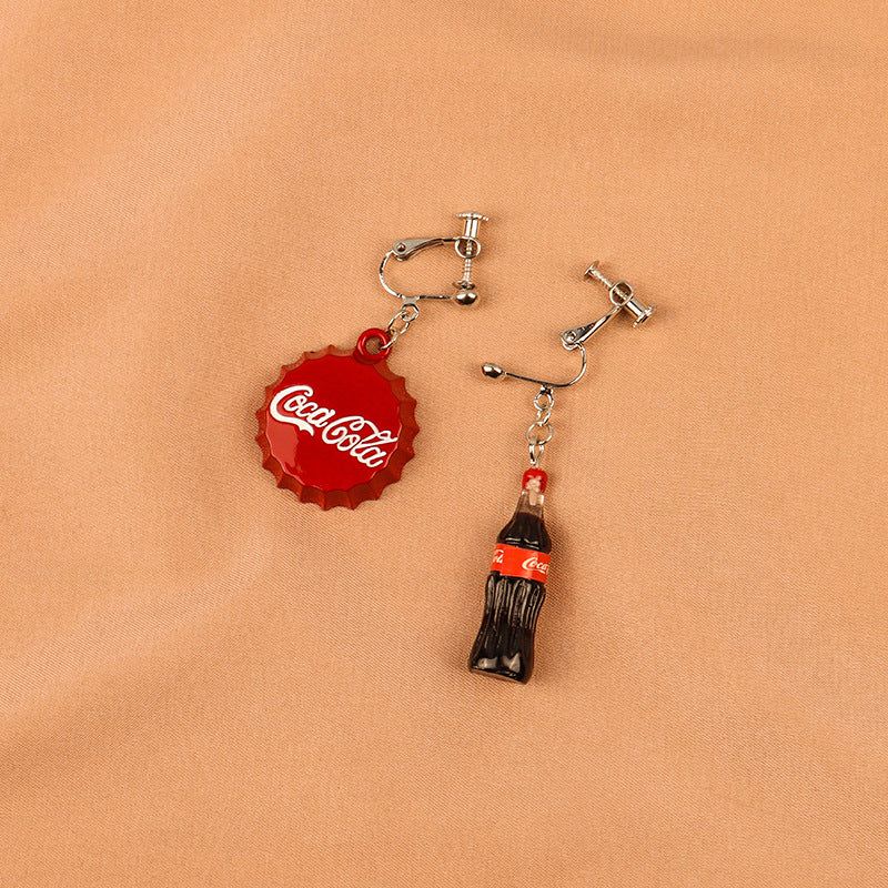 Alloy cola bottle cap earrings MIC-LSY023