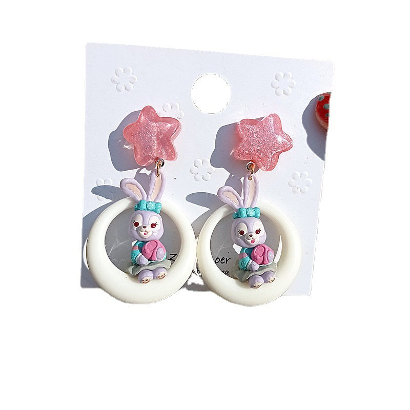 S925 Silver Post Cartoon Earrings MYA-XingJ030