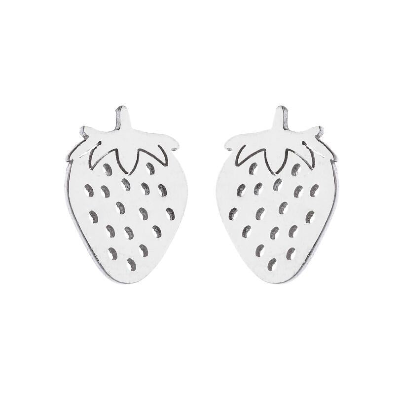 Stainless Steel Strawberry Earrings SS018