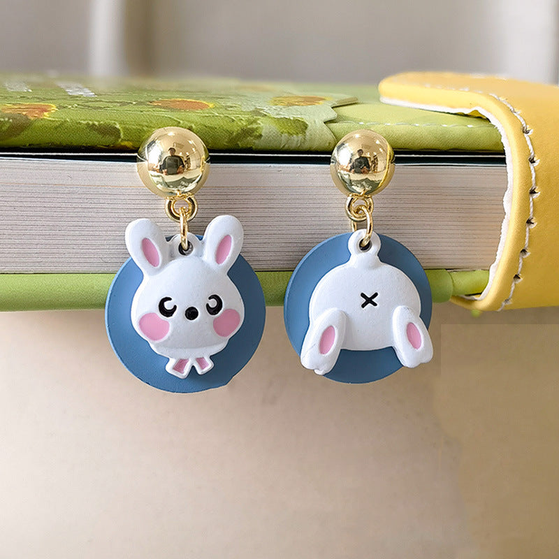 Resin cute cartoon rabbit earrings MIC-JiuY027