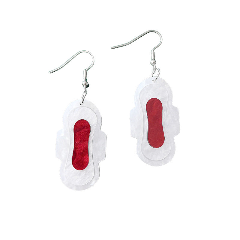 Acrylic fun sanitary napkins and earrings MIC-XueP162