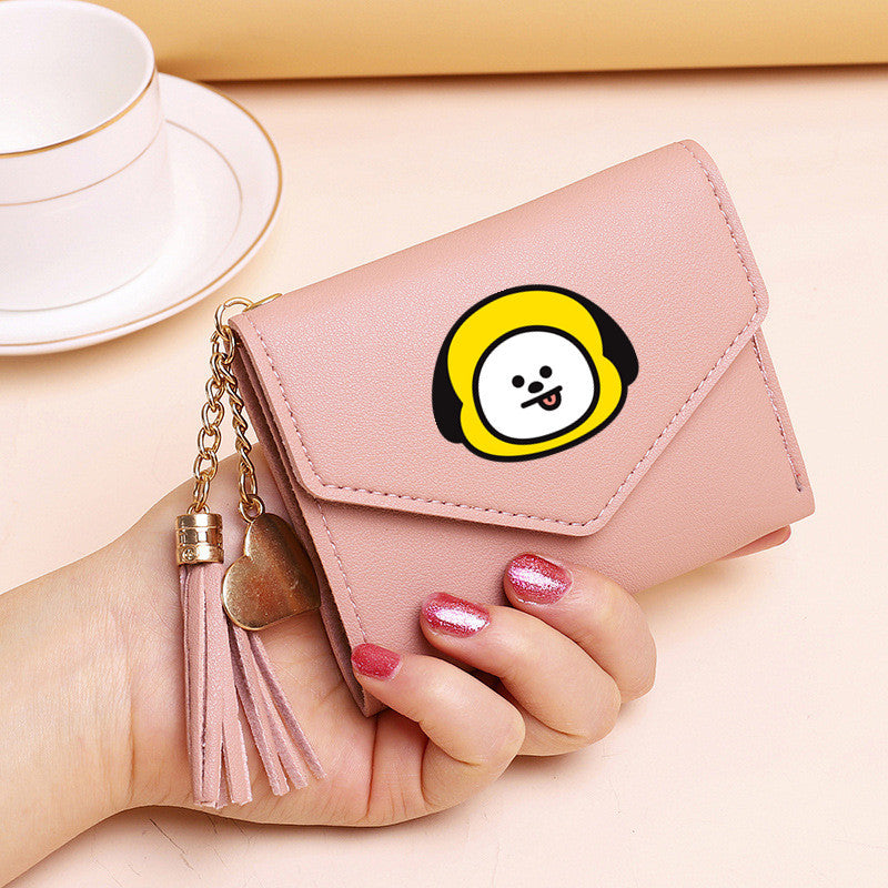 PU card bag tassel short wallet MIC-XingY015