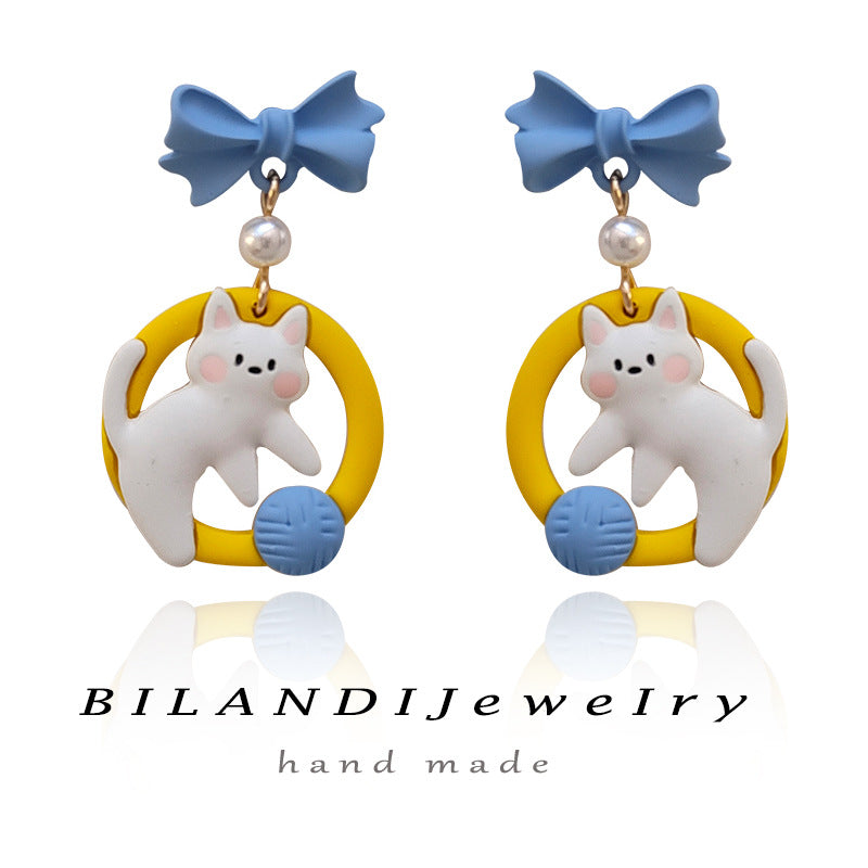 Alloy cute cat earrings (Minimo de Compra 2) MIC-BLD064