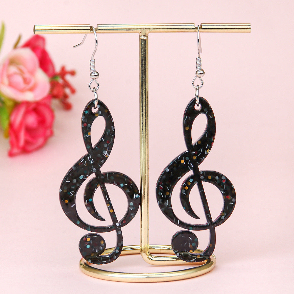 Acrylic Colorful Music Symbol Earrings (Minimo de compra 2) MIC-ManT023