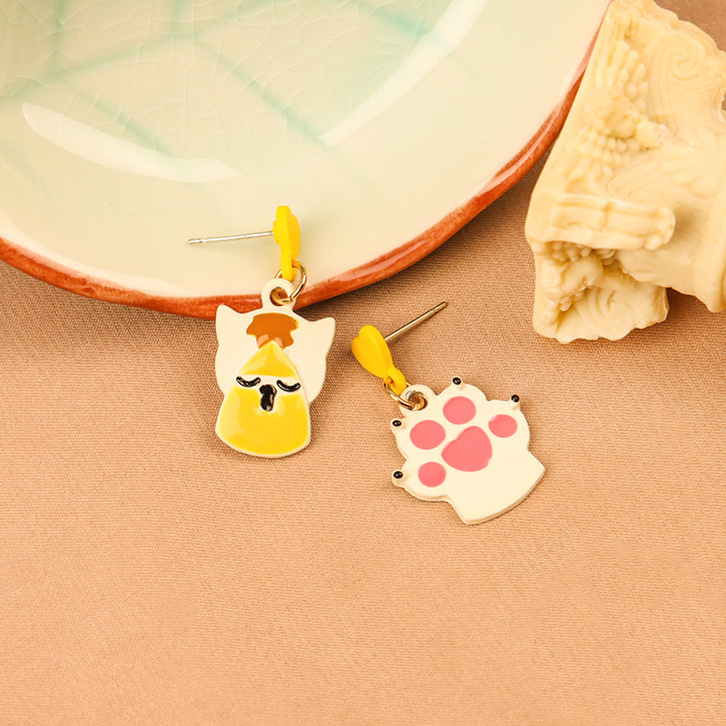 Alloy cute cartoon kitten earrings MIC-LSY018