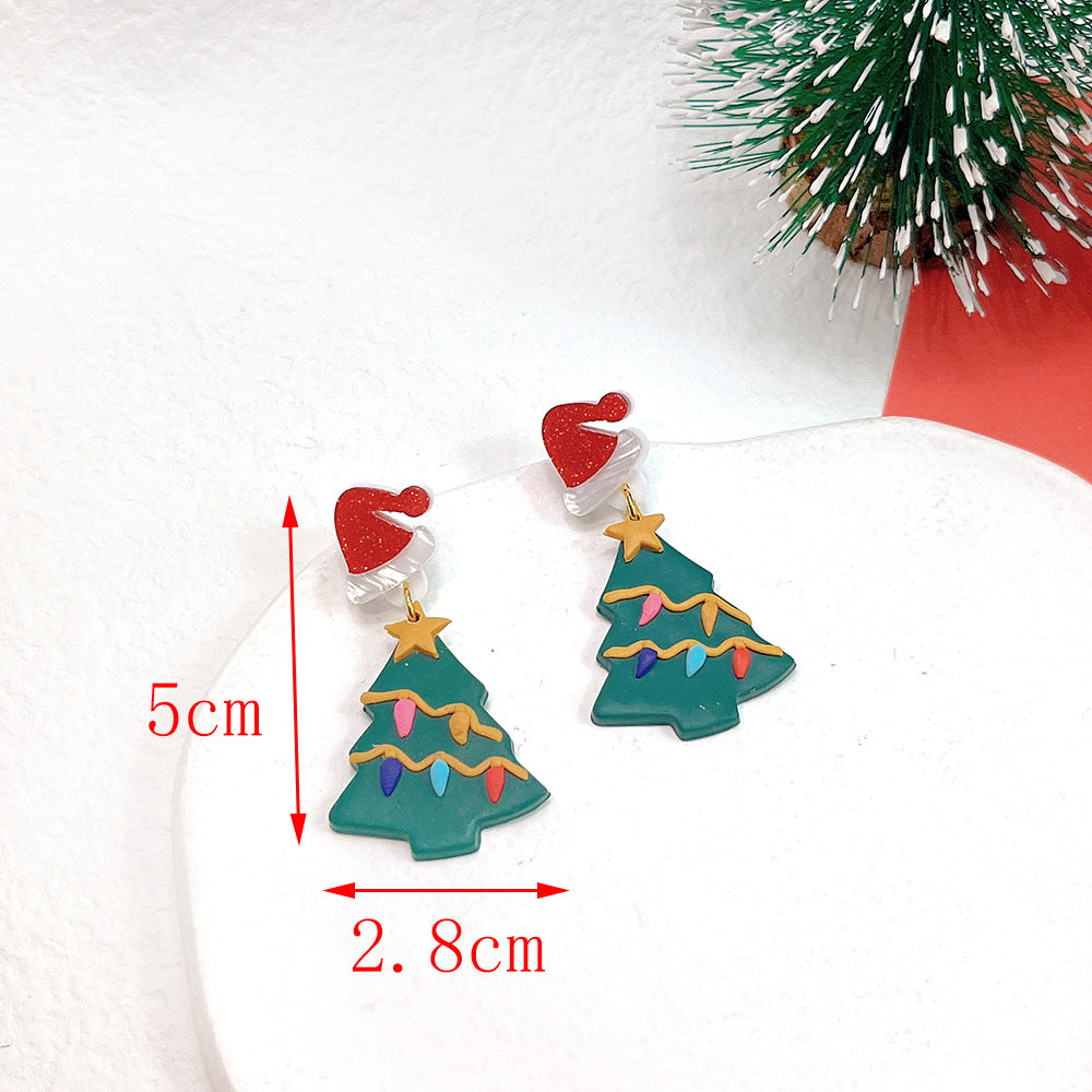 Alloy grid geometric snowman earrings (Minimo de Compra 2) MIC-PingH041