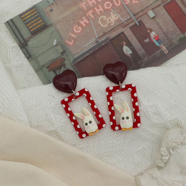 Acrylic cartoon rabbit earrings MIC-QingJ022