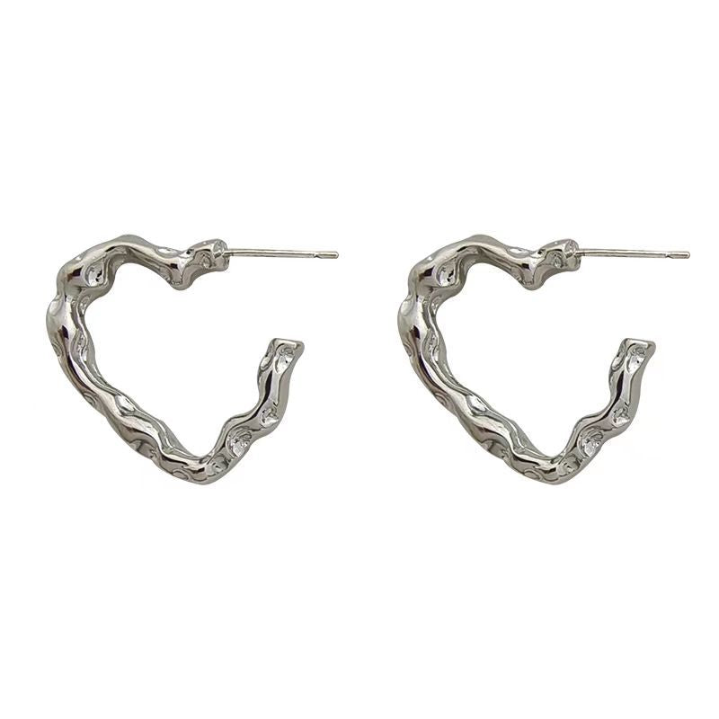 Alloy irregular heart earrings (Minimo de Compra 2) MIC-HanC005