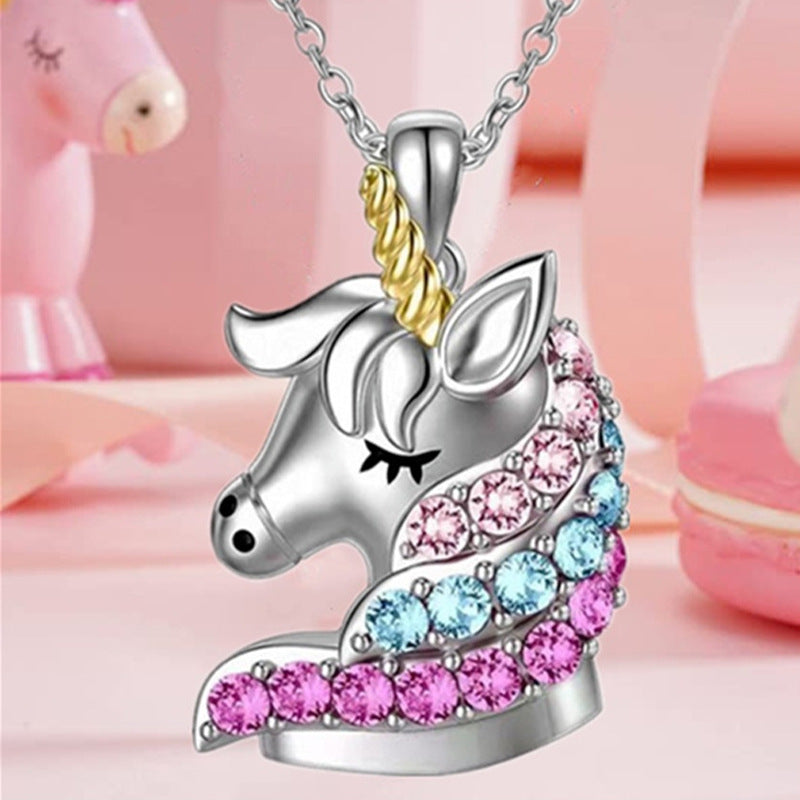 Unicorn necklace Minimum order quantity ≥ 2 MIC-JunZ003