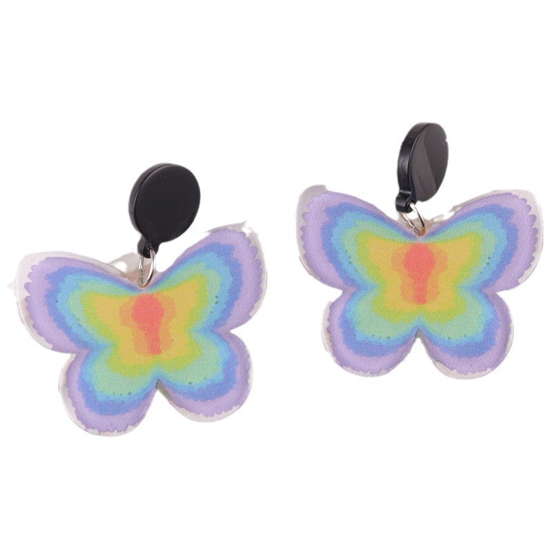 Acrylic contrasting butterfly earrings MYA-DuA088