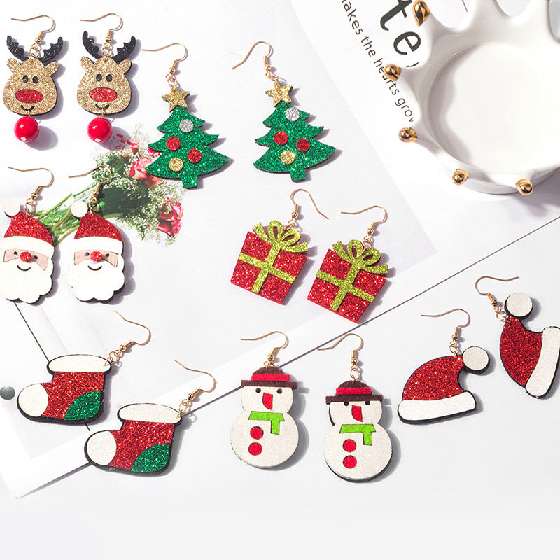 Alloy cartoon Santa Claus earrings MIC-QingH018