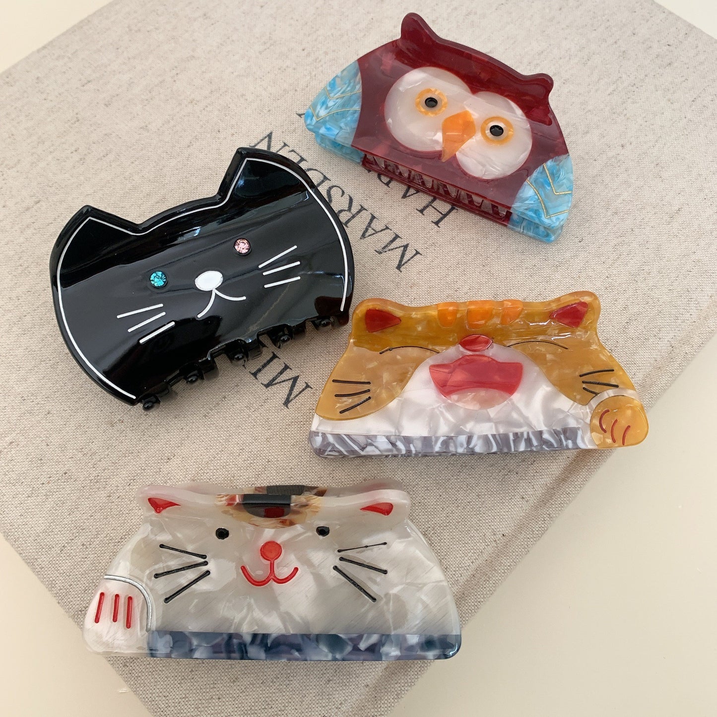 Plastic new cartoon cat acetate hair clip MYA-YHJ001