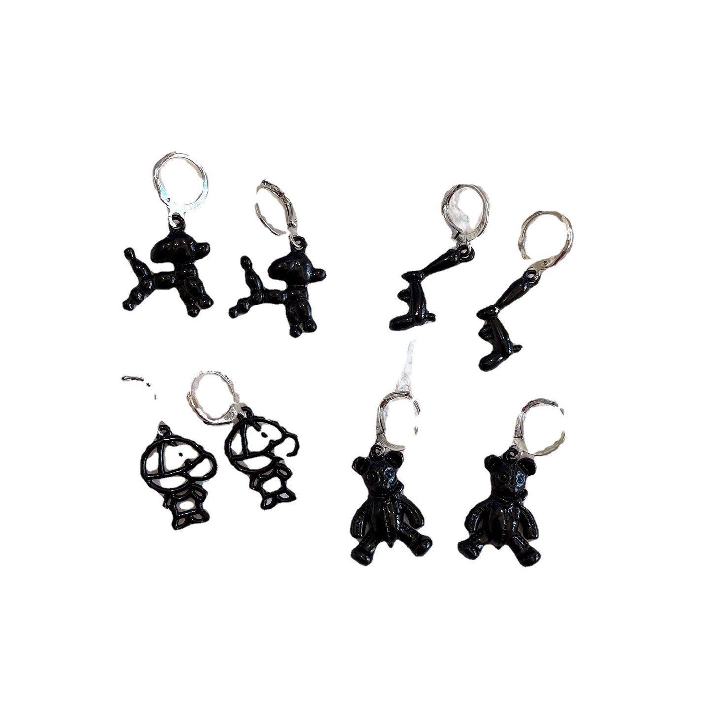 Alloy black balloon dog earrings MIC-YiJ007