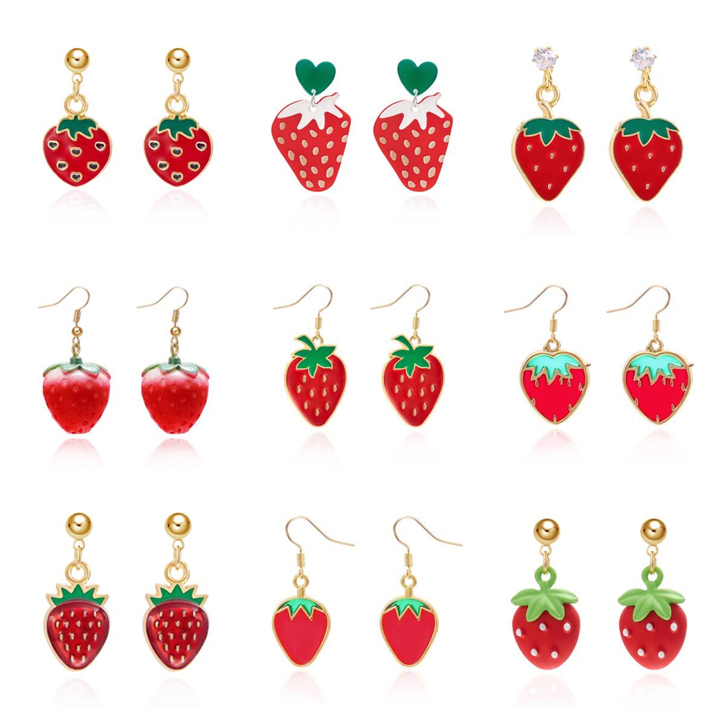 Alloy Fresh Strawberry Earrings MIC-ChuY012