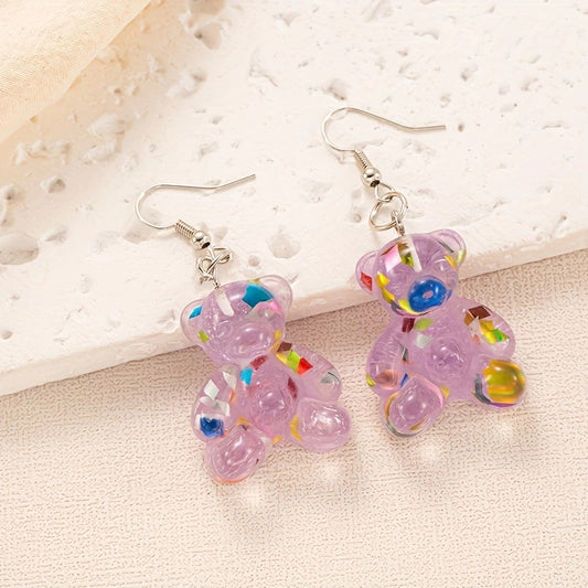 Alloy Jelly Bear Earrings MIC-JiaY015