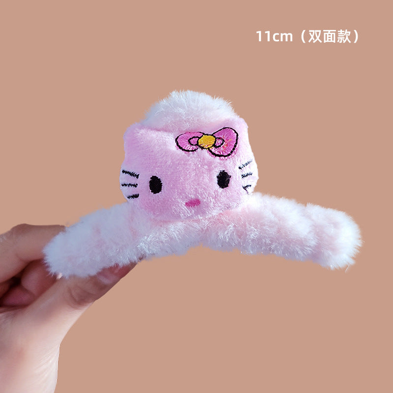 Plush cute little cat and fish hair clip MIC-WoD002