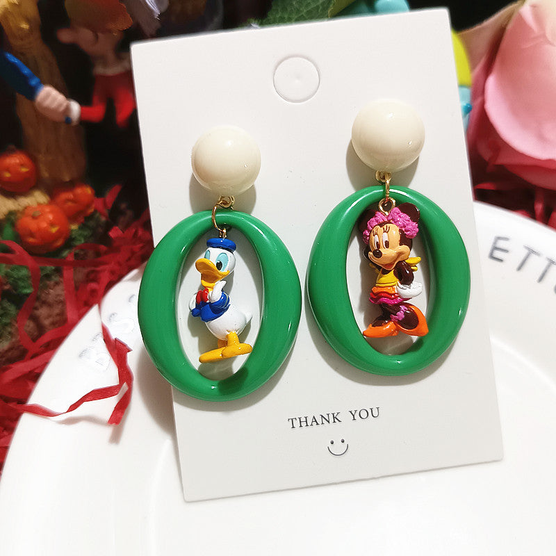 Alloy Donald Duck Minnie Earrings MYA-XingJ082