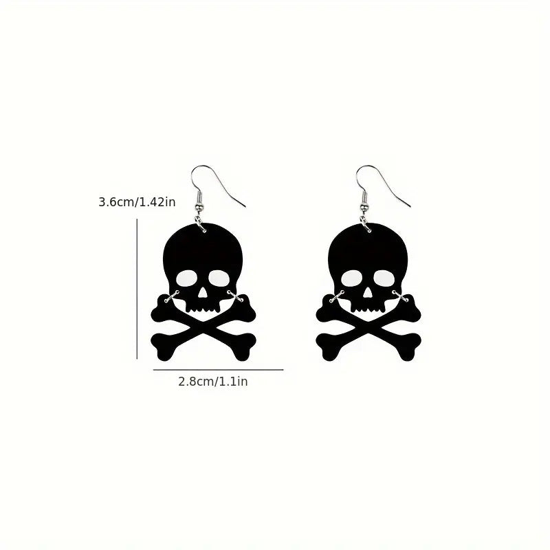 Alloy acrylic explosive skull earrings (Minimo de compra 2) MIC-AnD003